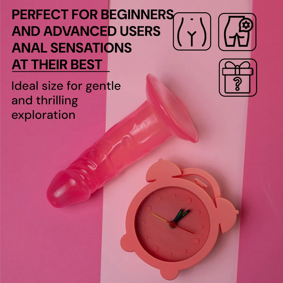 Dildo rosa de 14,5 cm, Ø3,6 cm, dildo realista con ventosa, TPE FOPS A42-1