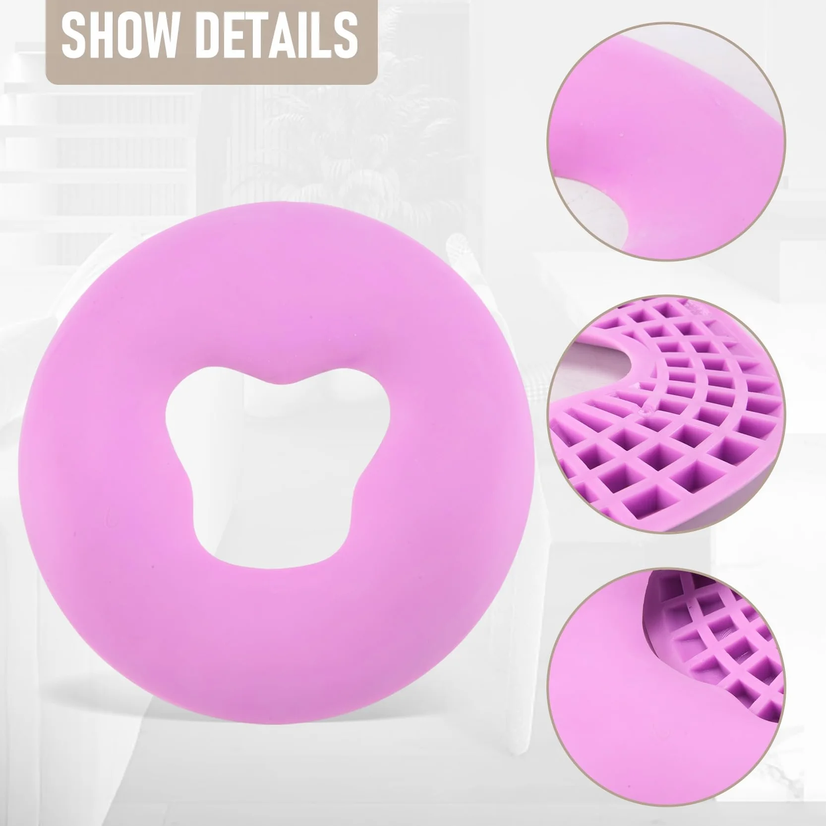 Jevina Almohada de silicona para la cara de cuna, cojín de masaje púrpura para de belleza, diseño antideslizante, duradero