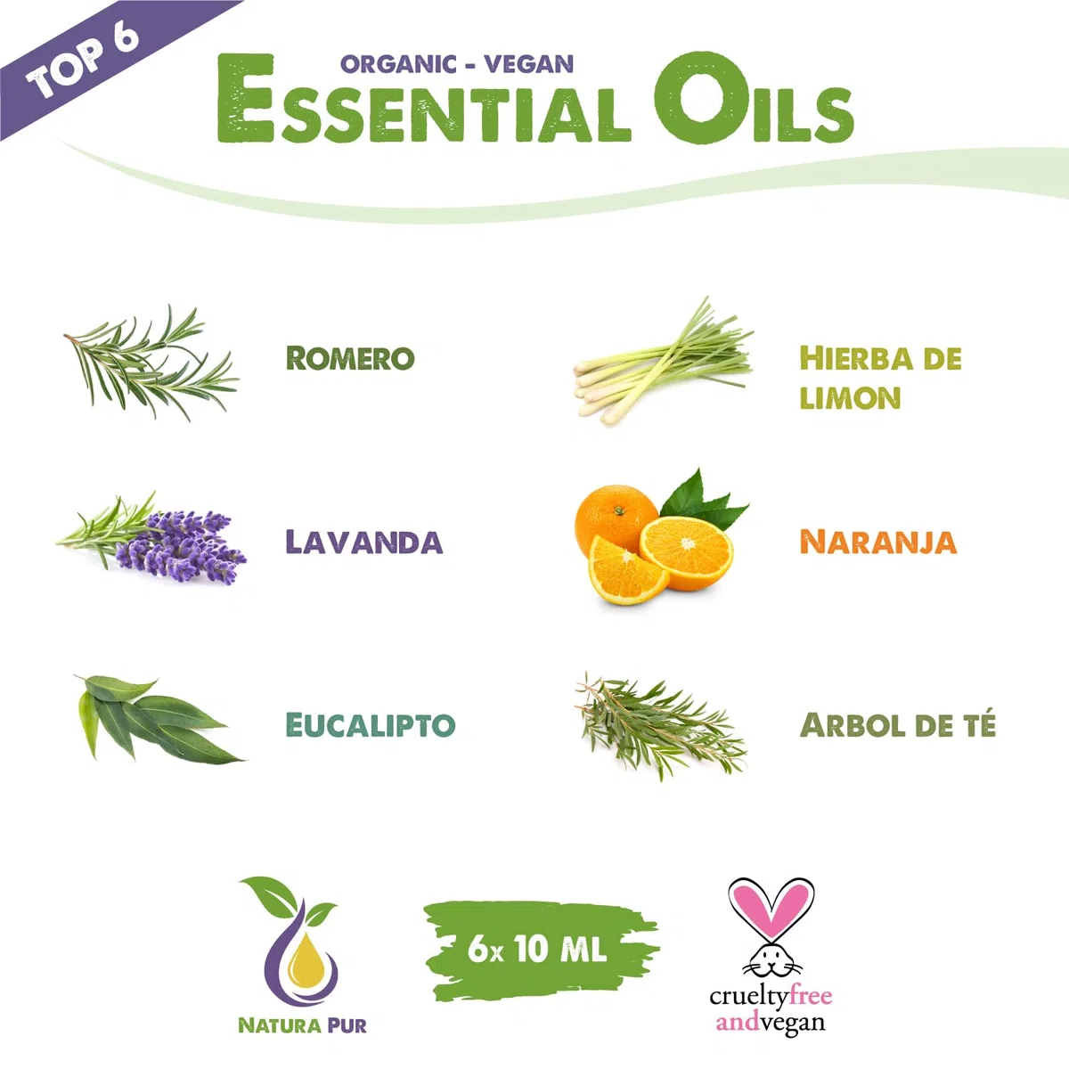 Natura Pur Set de aceites esenciales orgánicos y puros
