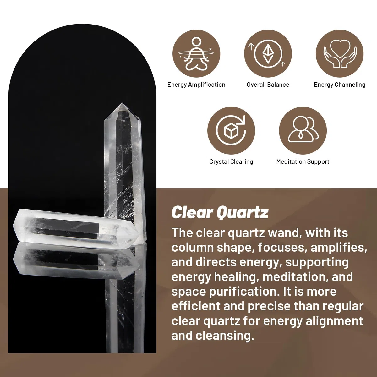 1 pieza Varita de Cristal de Cuarzo Transparente, 10-11 cm, Varitas de Cristal Natural, Cristales y Piedras Curativas, Torre de Piedra de Cristal, Caja de Regalo
