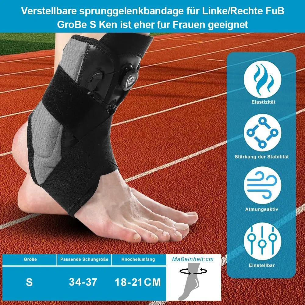 gctrler Tobillera para Esguince la derecha izquierda, tobillera ajustable con pomo para esguinces de tobillo, tendinitis, espolones calcáneos, fascitis plantar, tendinitis de Aquiles