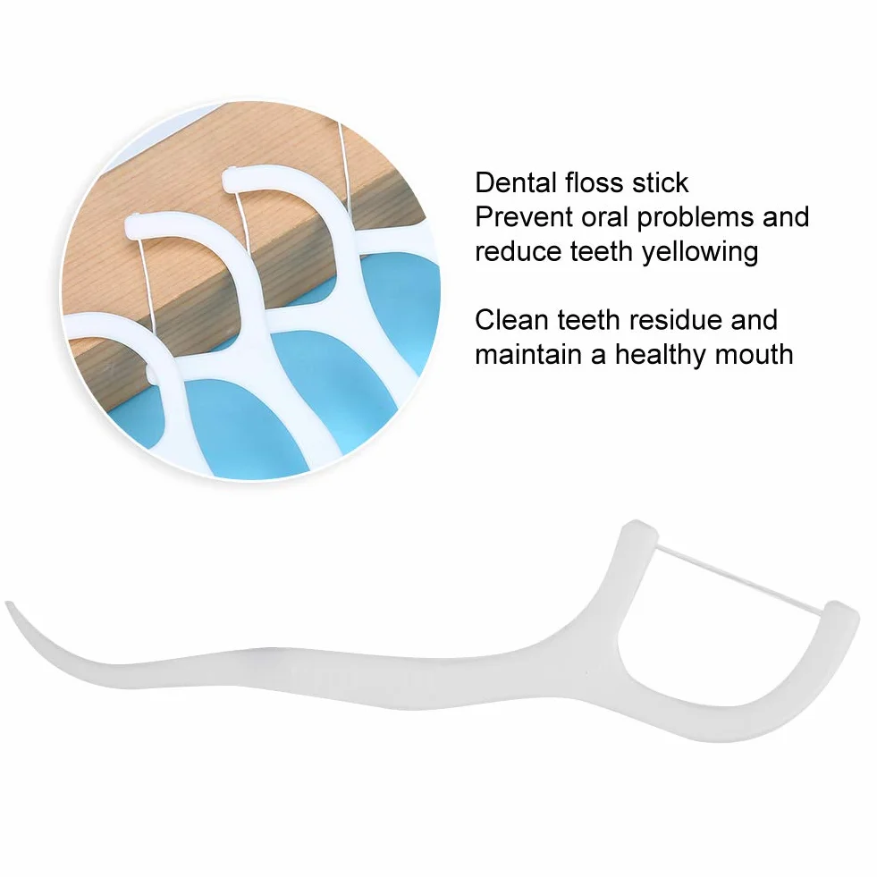 500 piezas de hilo dental desechable, palillos de hilo dental portátiles, palo de hilo dental, herramienta de cuidado bucal para eliminar manchas de dientes