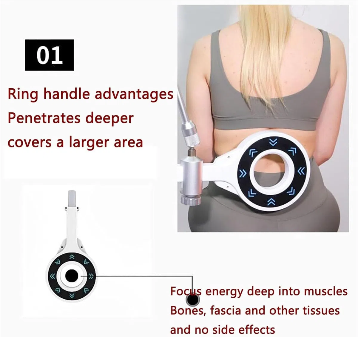 McbeAn Dispositivo De Terapia De Alivio del Dolor con Bucle Magnético PEMF, Dispositivo De Terapia De Campo Magnético, Intensidad Ajustable Y Frecuencia De 1000-3000 KHz, 2 Modos De Trabajo Y Efecto