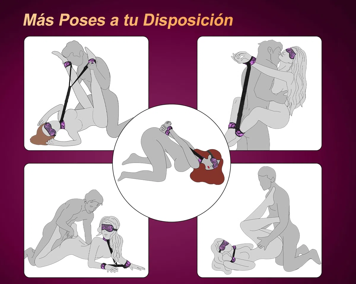 Juguetes Eróticos para Pareja Sexuales SM Kit Esposas Ajustable Juguetes Sensuales Pareja Esposas Juguetes Sexuales Mujer Hombre Juegos Eroticos Sex Toys para Principiantes y Experimentados (Púrpura)