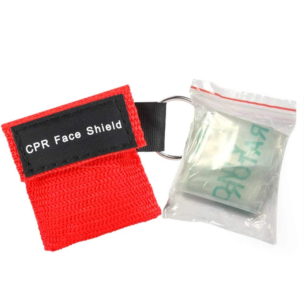 Máscara de CPR, Máscara respiratoria 10 PCS, CPR Máscara con llavero, portátiles de primeros auxilios máscaras CPR con barrera respiratoria con válvula de retención (5 Negro + 5 Rojo)