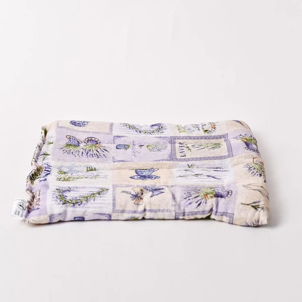 Decolores - Cojín Térmico de Semillas para Microondas y Congelador - Saco Térmico para Alivio de Dolor Lumbar, Espalda y Menstrual - Calor y Frío - Estampado de Lavandas, 30x25cm - Aroma Lavanda