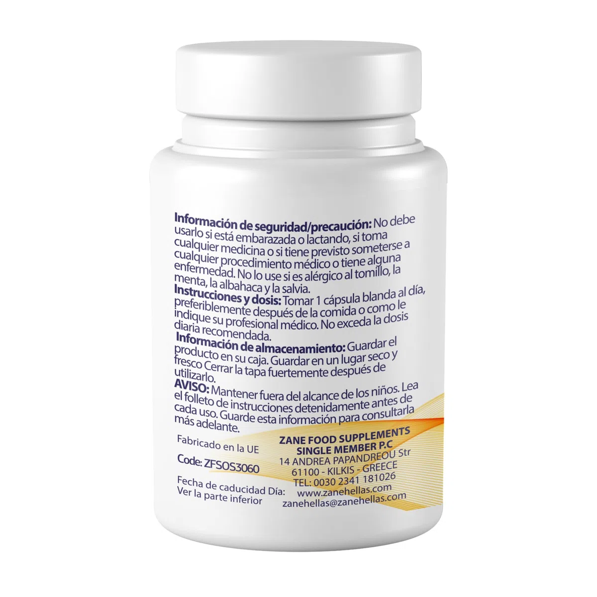 Zane Hellas Oregano Oil Softgels. La mayor concentración del mundo. Cada cápsula contiene un 30% de aceite esencial de orégano griego puro. 130 mg de Carvacrol por cápsula. 60 cápsulas.