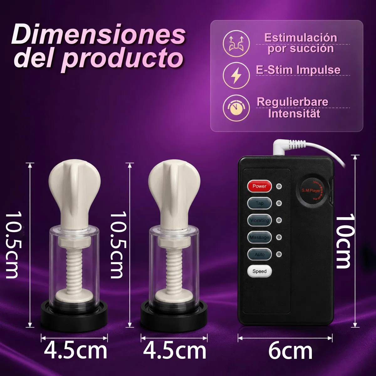 Estimulación Eléctrica Ventosas para Pezones Electroestimulación Succionador Pezones Aspiradores de Pezón Descarga Masturbación Sex Toy Senos Ventosas SM Juguetes Bdsms de Clítoris Estimulador