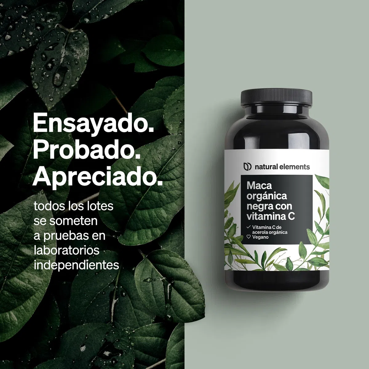 Maca negra ecológica 3000mg (equivalente a 12.000 mg de raíz de maca) - 180 Cápsulas con Vitamina C - Fórmula ideal para la energía y la resistencia física - Certificado ecológico y vegano