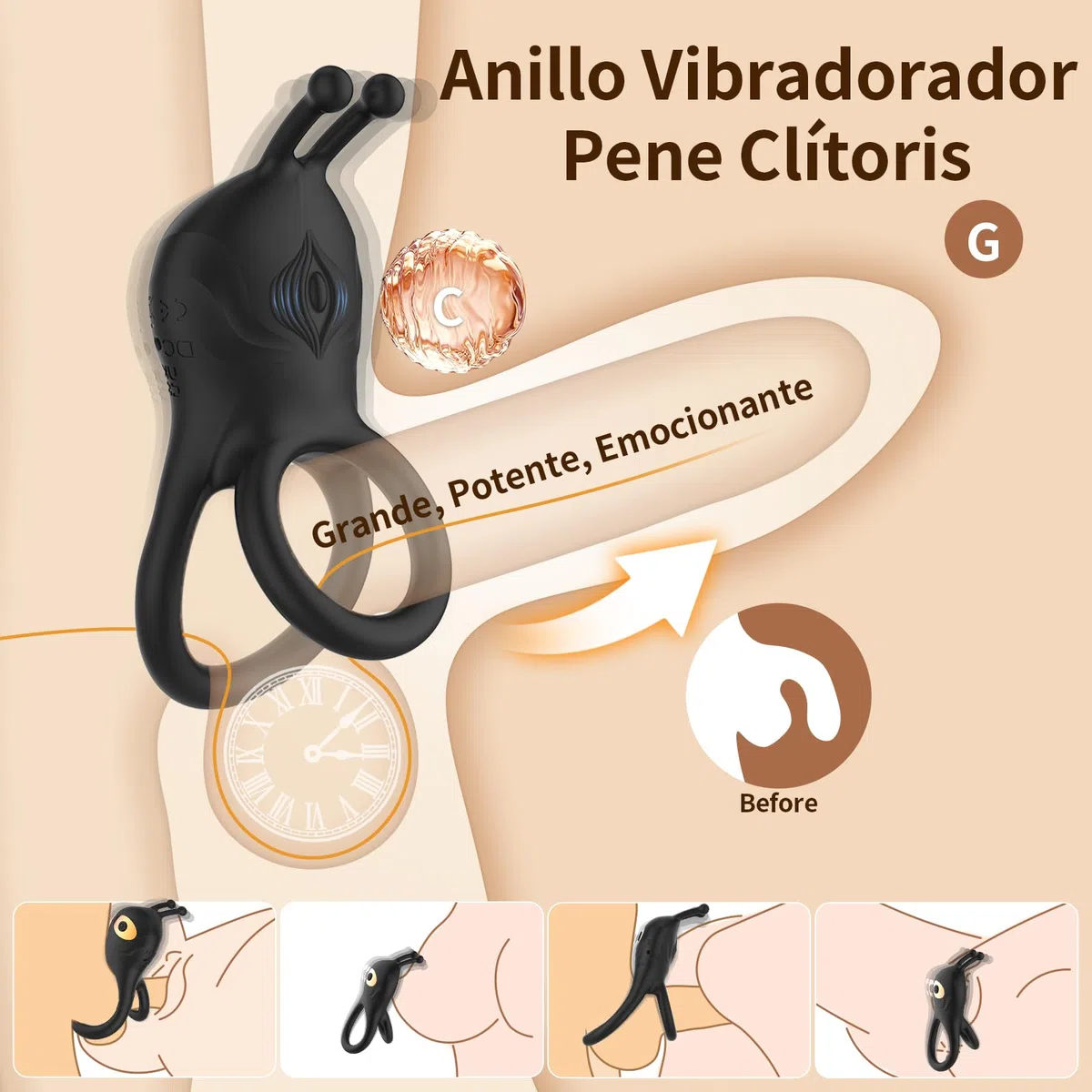 Juguetes Eróticos para Pareja Sexuales Anillo Vibradorador Pene Clítoris Mujer Juguetes Eróticos 10 Modos Vibrador Mando Distancia Vibrador Anillo Pene Masculino Ereccion Juguetes Sexuales Hombre