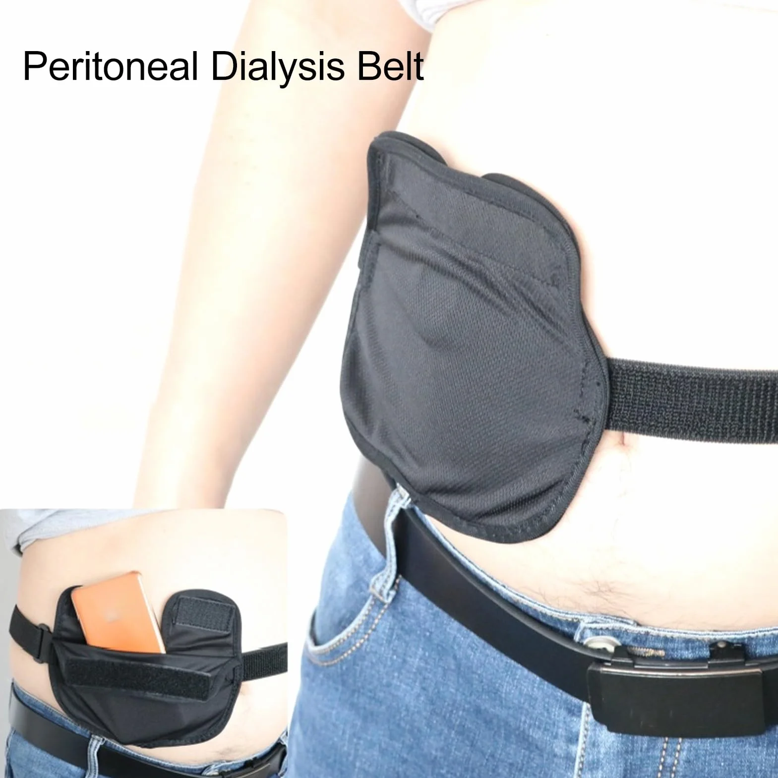 Cinturón de diálisis peritoneal, Cinturón de diálisis abdominal Elástica De Catéter Oculto Tamaño Universal Cinturón De Soporte De Diálisis De Bolsillo Transpirable Para Diálisis Abdominal