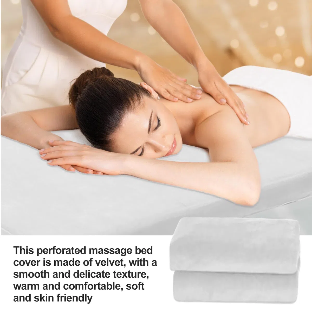 Funda de masaje de 80 x 190 cm, para silla de masaje, resistente al aceite, lavable, funda nórdica de belleza con agujero, funda elástica para mesa de masaje, spa, banco de terapia
