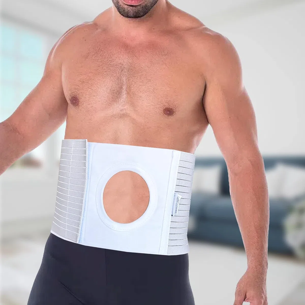 OrtoPrime Faja para Colostomía Adulto UNISEX - Cinturón de Ostomía CONFORT - Faja Colostomía para Hombre y Mujer - Cinturón Colostomía accesorios - Faja Cirugía Abdominal Hernia (Talla L 95-105 cm)