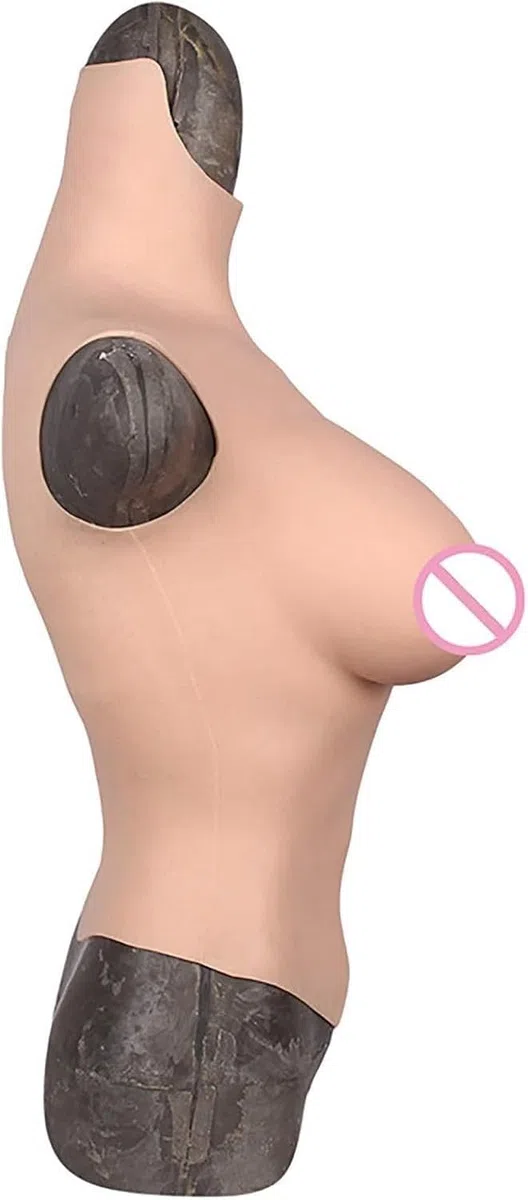 Placa de Silicona para Pecho, Media Placa torácica, Cuello Redondo, Senos postizos con Relleno de Gel líquido para Crossdresser, Drag Queen, Post-mastectomía y, D Cup-A, D Cup-A