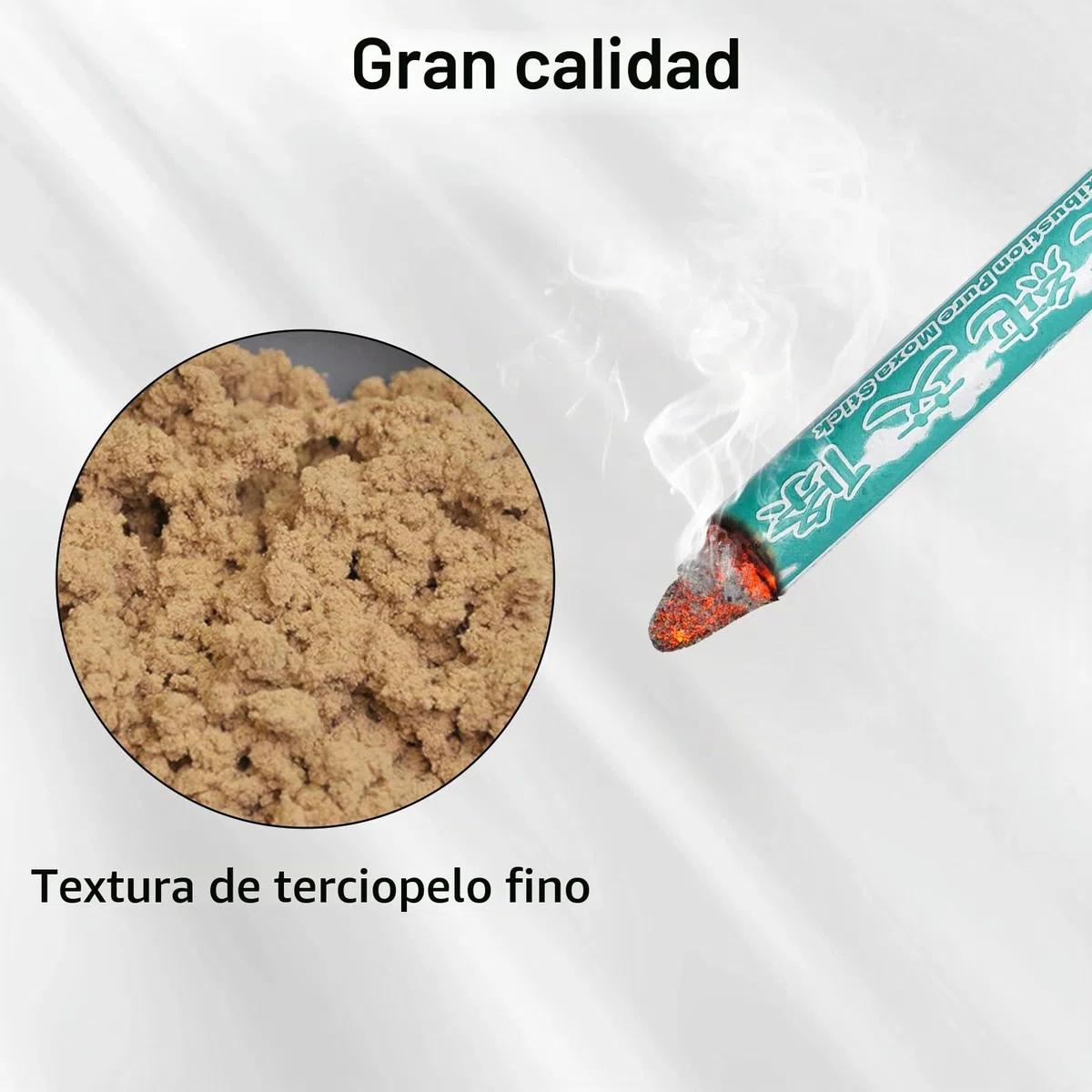 20 unidades de rollos Moxa sin humo, puros Moxa puros, palos de moxa puros puros, palos de moxibustión, columna de moxibustión, tiras de calor de 5 años para terapia de masaje Moxa, alivia el dolor