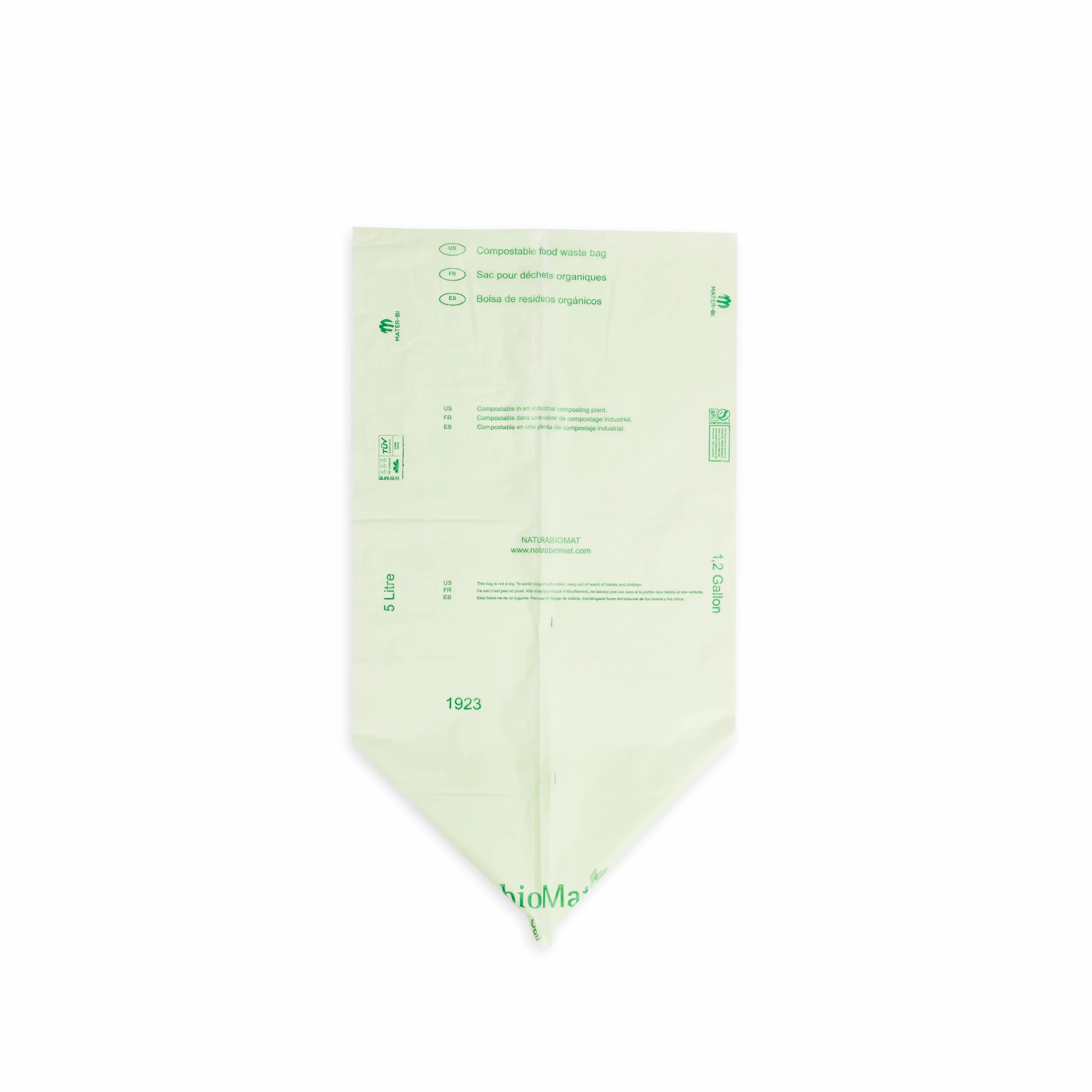 bioMat Bolsas de Basura Compostables 6 l, 150 Bolsas, Bolsas para Inodoro y Baño, Neutralidad Climática, Fabricado en Alemania