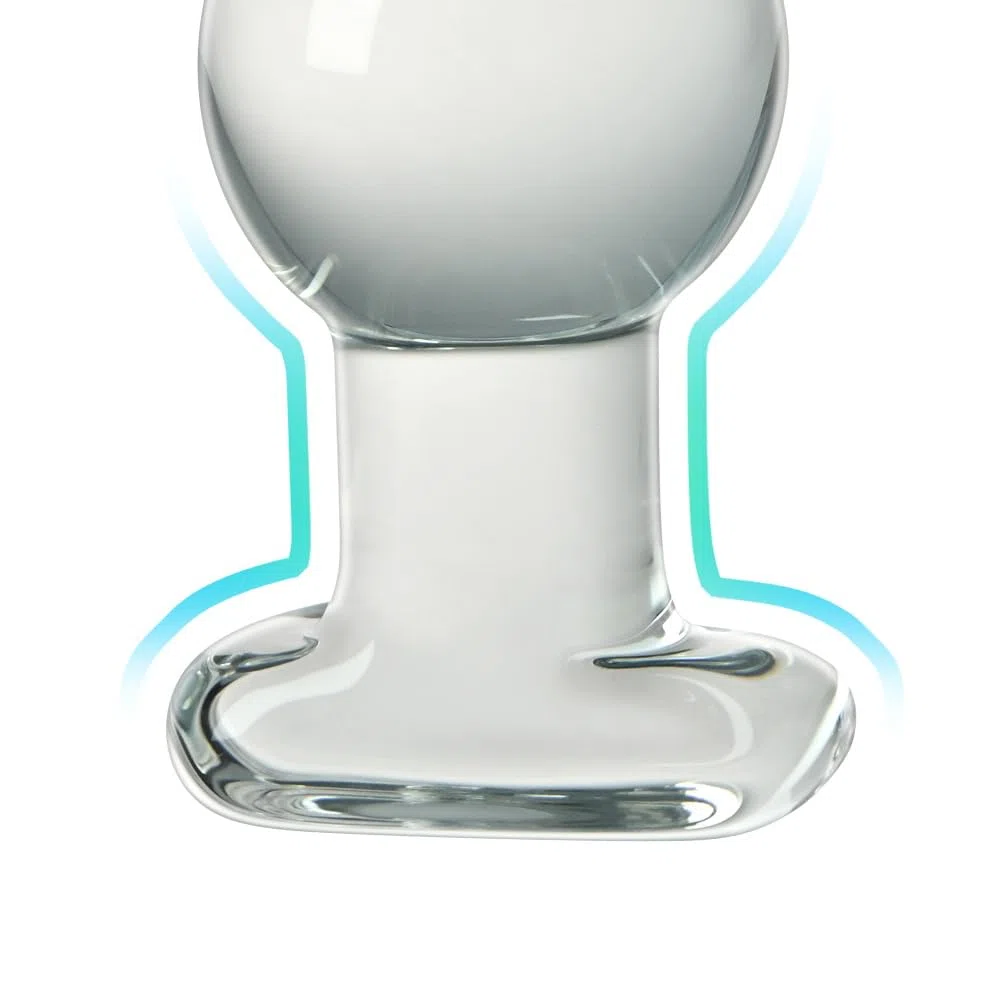 Roluck Plug Anal De Vidrio, Plug De Cristal Con 2 Bolas, Dildo Anal De Vidrio, Entrenador Anal, Bolas Anales, Juguetes Sexuales Para Hombres Y Mujeres, MasturbacióN, Regalo De San ValentíN (M)