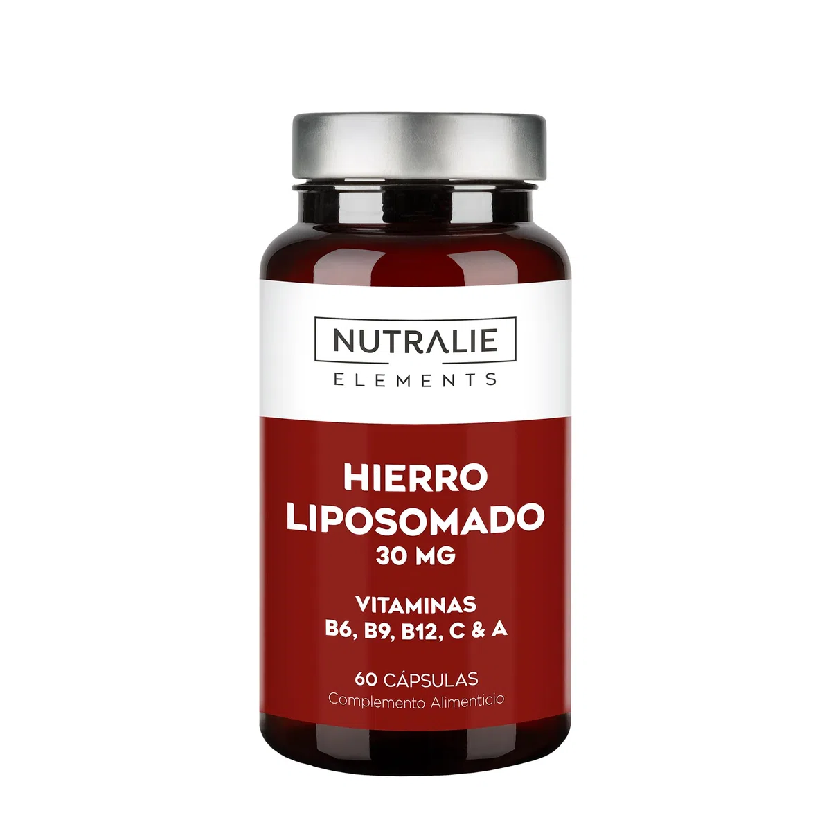 Hierro Liposomado 30mg Cansancio y Fátiga - Con Vitamina C, B12 Ácido Fólico, A y B6 - Hierro Suplemento - 60 Cápsulas Liposomal Iron Nutralie