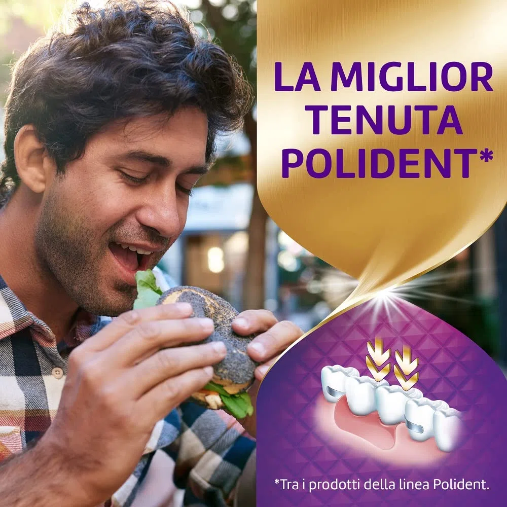 Polident Super sellado + sellador, adhesivo para prótesis dental, 12 horas de duración diaria, sabor neutral, paquete de 3 x 40 g