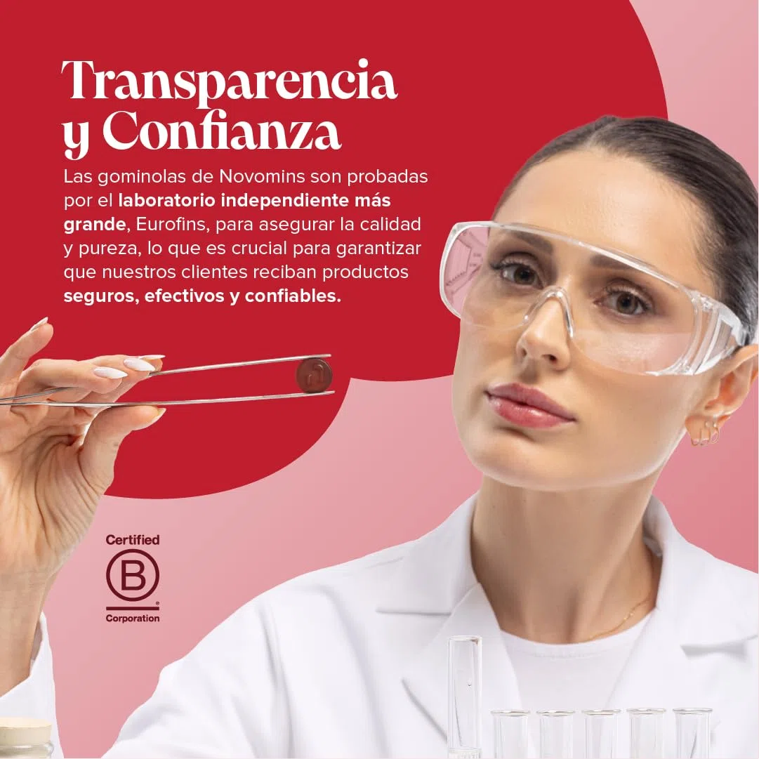 Hierro Suplemento 20 mg - Sin Azúcar - 60 Gominolas de Hierro y Vitamina C 24 mg - Vegano y Sin Gluten - para Energía y Sistema Inmunológico - para 1 Mes - Novomins