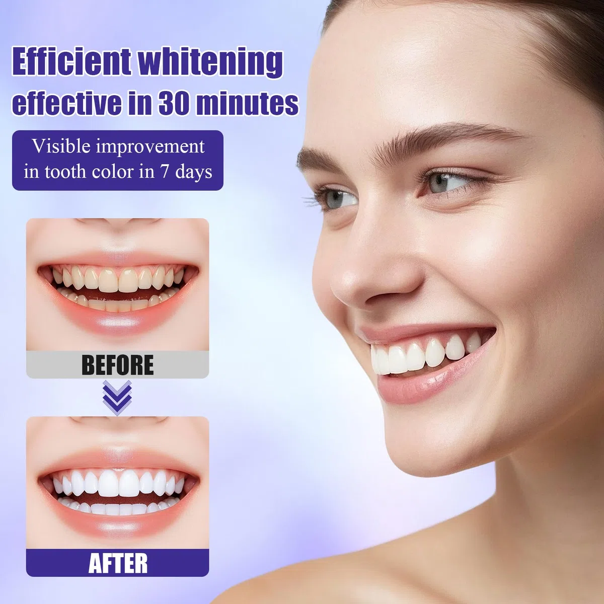 28 Pares Tiras Blanqueadoras Moradas, Blanqueador Dental En Casa, Tiras Blanqueadoras Para Dientes MáS Blancos, Refresca RespiracióN, Resultados RáPidos
