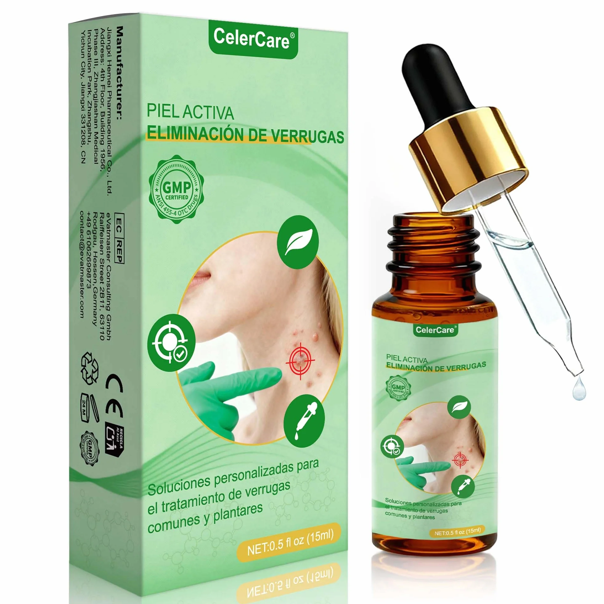 Quita verrugas – Elimina suavemente verrugas comunes, verrugas plantares, callos, lunares y callosidades | Líquido para eliminar verrugas y lunares en el cuerpo y las manos