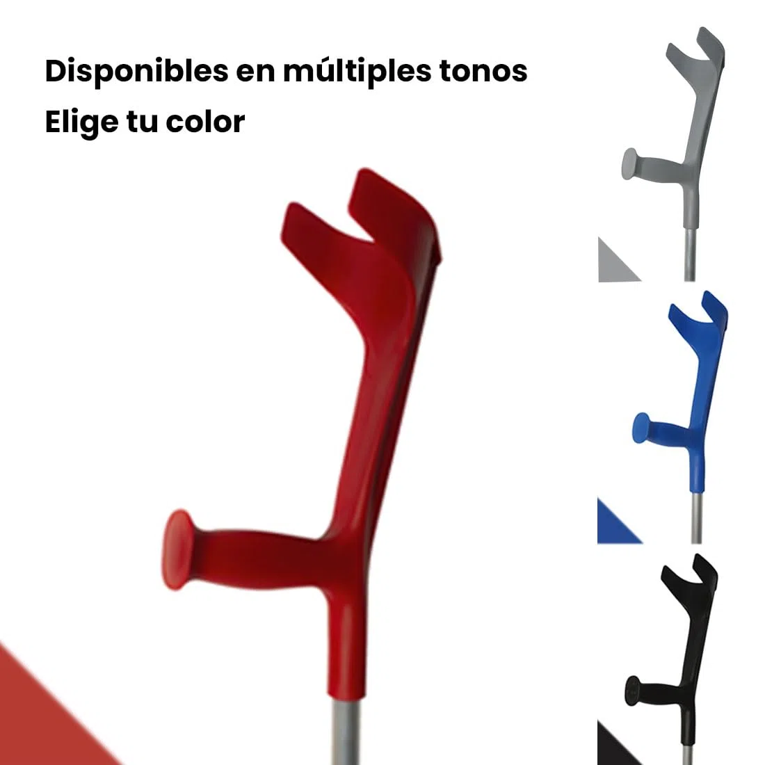 Flexor Bastón Inglés de Aluminio para Adultos, Altura Ajustable, Empuñadura Ergonómica, Rojo, Resistente y Duradero, 1 Unidad