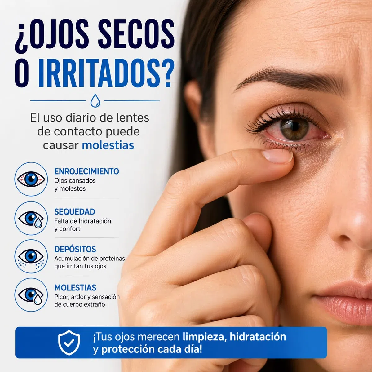 EYES Solución Única para Lentes de Contacto – Pack Ahorro 2+1 (2x360ml + 1x60ml) – Limpia, Desinfecta e Hidrata – Con Portalentillas – Para Todo Tipo de Lentes
