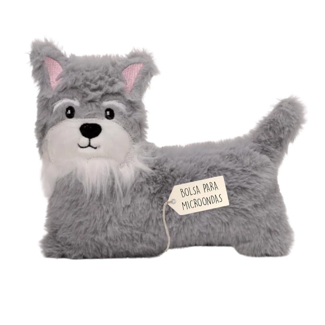 Peluche Térmico de Semillas para Microondas en Forma de Schnauzer – Peluche Calentito con Lavanda para Relajación y Confort en el Hogar