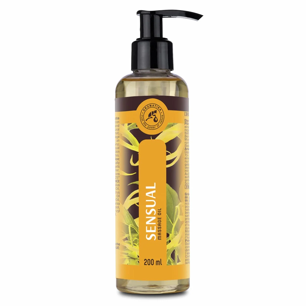 Aceite de Masaje Sensual 200 ml - Mezcla de Almendra Dulce y Semilla de uva - Aceites esenciales de Bergamota y Ylang-Ylang - Corporal para él y ella - para Parejas - Hidratante - Cuidado de la piel