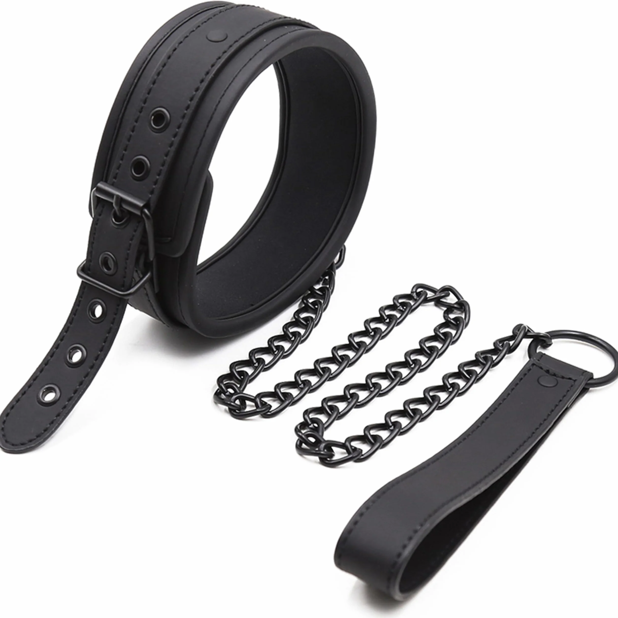 Future of your pleasure Sensual Collar y correa Bdsm Adulto Juguete Sexual negro mujeres para sexo Collar de cuero hombres collares sexuales fetiche Bdsm gargantilla cuero hombres FOPS B17