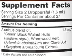 Botanical Digestive and Cleansing Support Black Walnut Liquid Herbal Formula 59ml