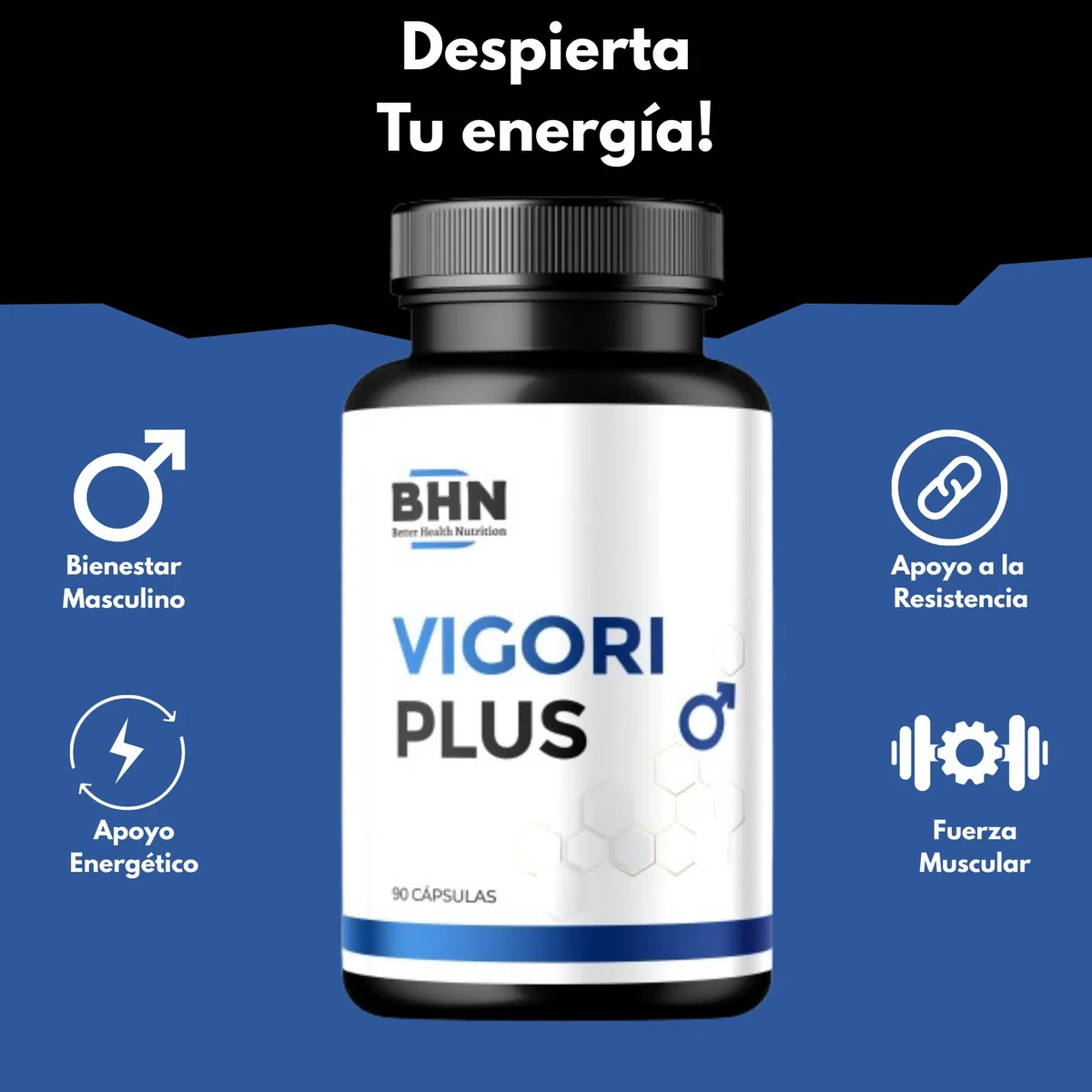 Testosterona Hombre - Más Energía y Resistencia, Apoyo para la Circulación Sanguínea - Fórmula Avanzada con Maca Negra, Tribulus Terrestris, Ginseng, L-Arginina y Zinc | 90 Cápsulas