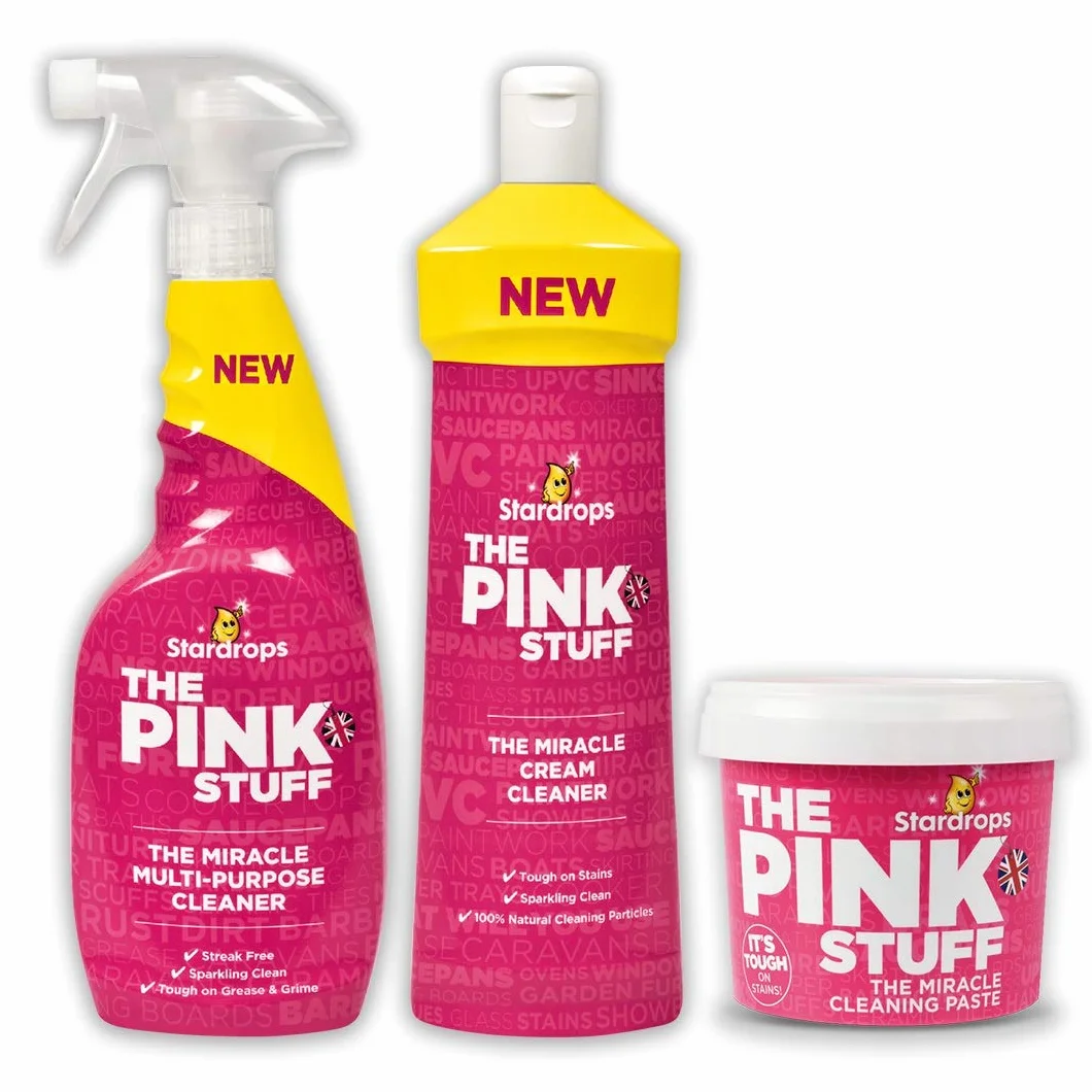 Stardrops The Pink Stuff - Juego de limpieza milagroso, paquete triple, aprobado por la Sra. Hinch