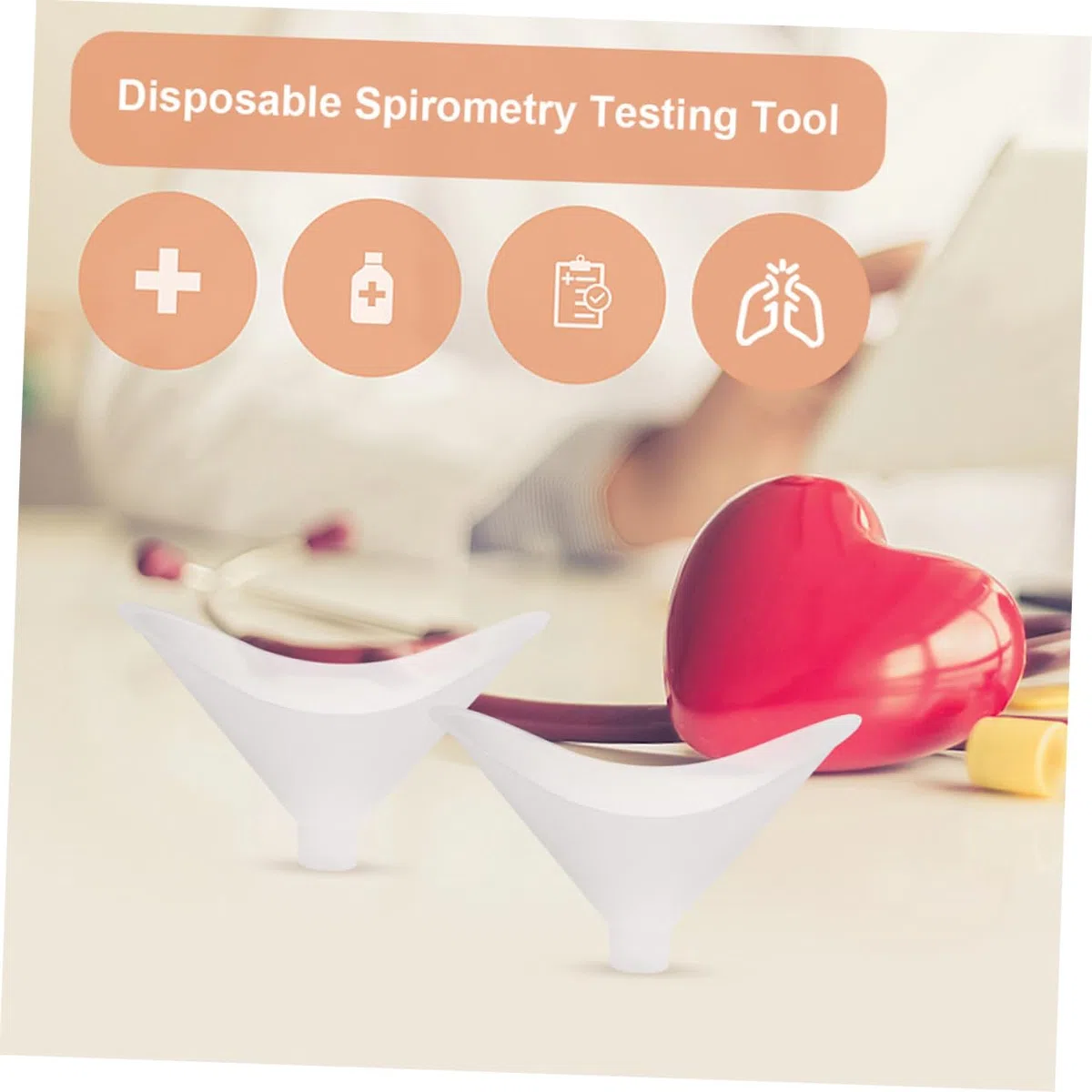 ULTECHNOVO 50 Pcs Boquilla De Espirometría Soplo Accesorios Ar Accesorios Para Piezas Bucales Pulmonares Partes Del Equipo De Soplado Devices Páginas Alumno Ensayador Médico