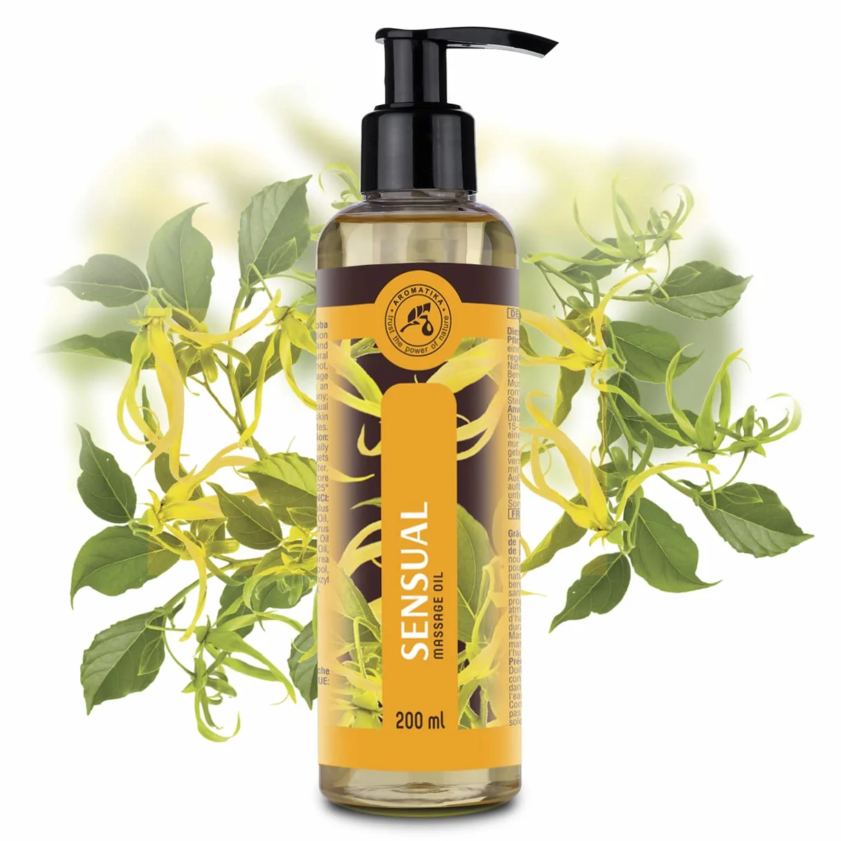 Aceite de Masaje Sensual 200 ml - Mezcla de Almendra Dulce y Semilla de uva - Aceites esenciales de Bergamota y Ylang-Ylang - Corporal para él y ella - para Parejas - Hidratante - Cuidado de la piel