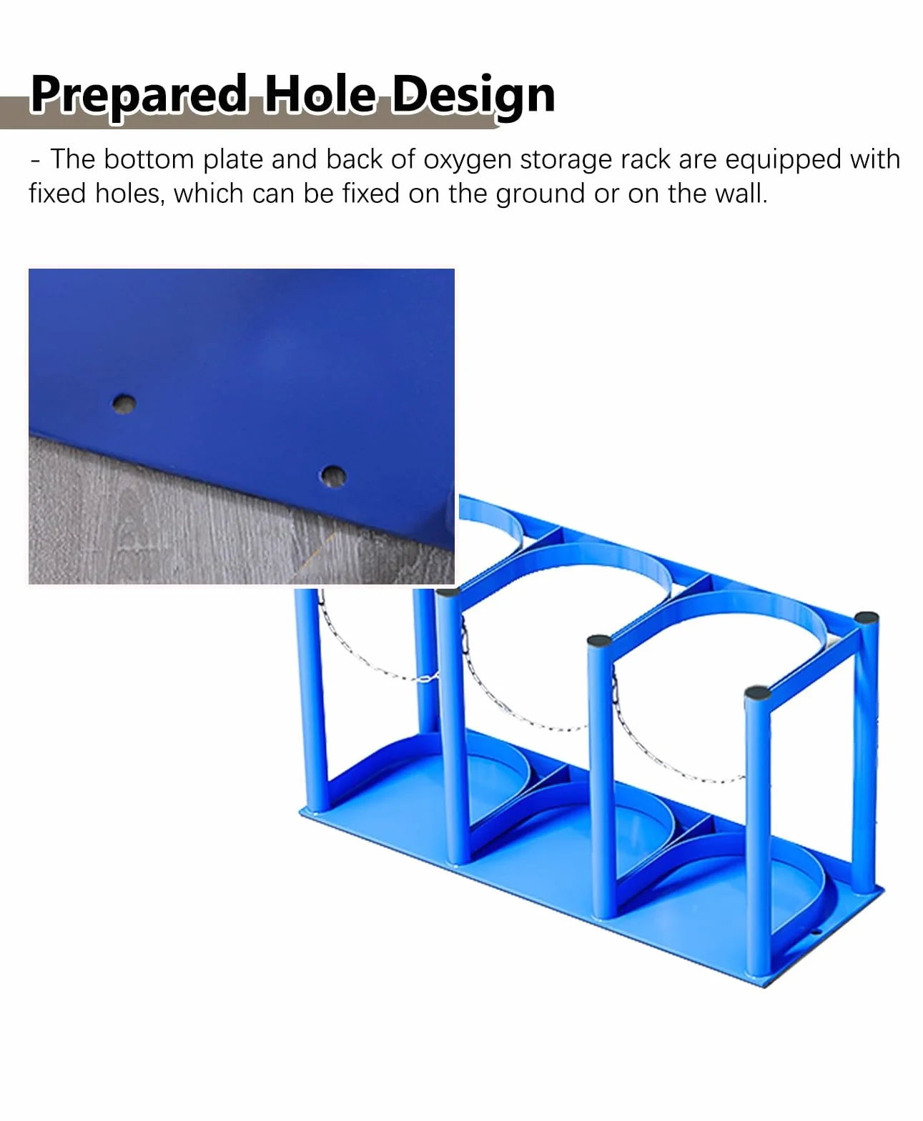 Estante cilíndrico de oxígeno para 1-6 tanques, soporte de almacenamiento médico portátil para transporte y almacenamiento seguros