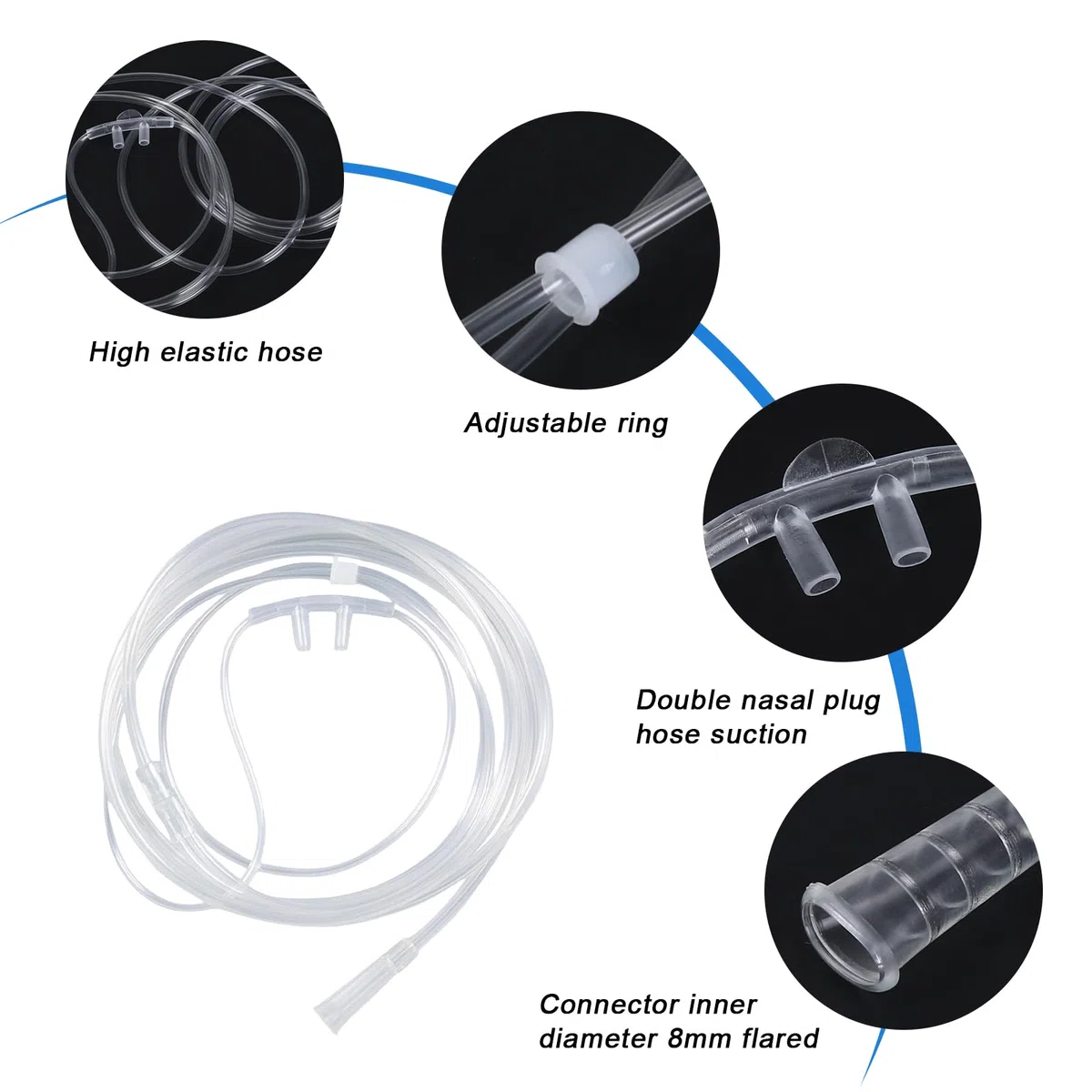 Tubo De Oxígeno,10 Piezas Cánula Nasal,Cánula de Oxígeno,Cánulas Nasales Transparentes,Tubos de Oxígeno de Plástico Para Hospital,El Hogar,Generadores De Oxígeno(2M)