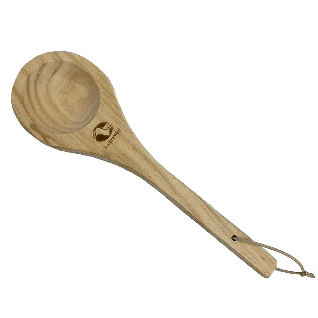 Cucharón de Sauna Madera Paleta de Madera Cuchara de Sauna L390xB95xH40mm