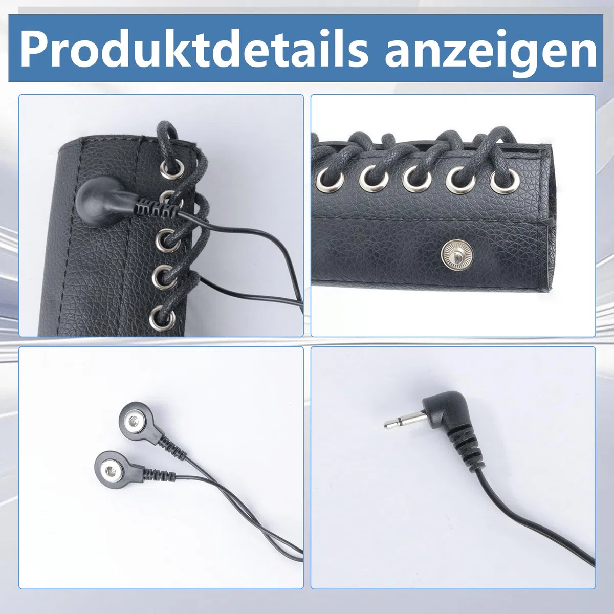 Electroestimulación Anillo de Pene Elástica de Estimulación para Pene y Correa Estimulantes Como Juguete Sexual Bdsms Masajeador SM Masturbación Sex Toy con cable adaptador, Unidad Principal