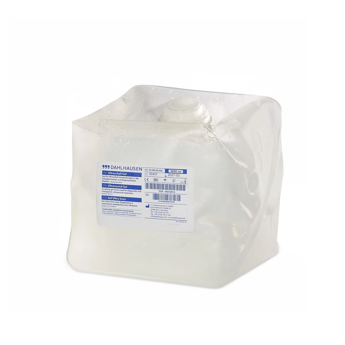 Dahlhausen Gel de Ultrasonidos Transparente 5L – Cubitainer Profesional – Uso Médico y Fisioterapia