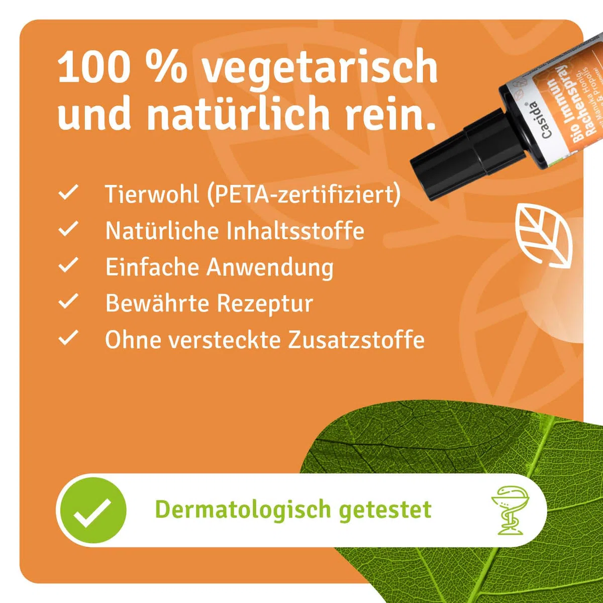 Casida Bio Immun Spray para garganta propóleos con miel de Manuka, jarita y vitamina C, spray con miel de Manuka, calidad orgánica, 30 ml