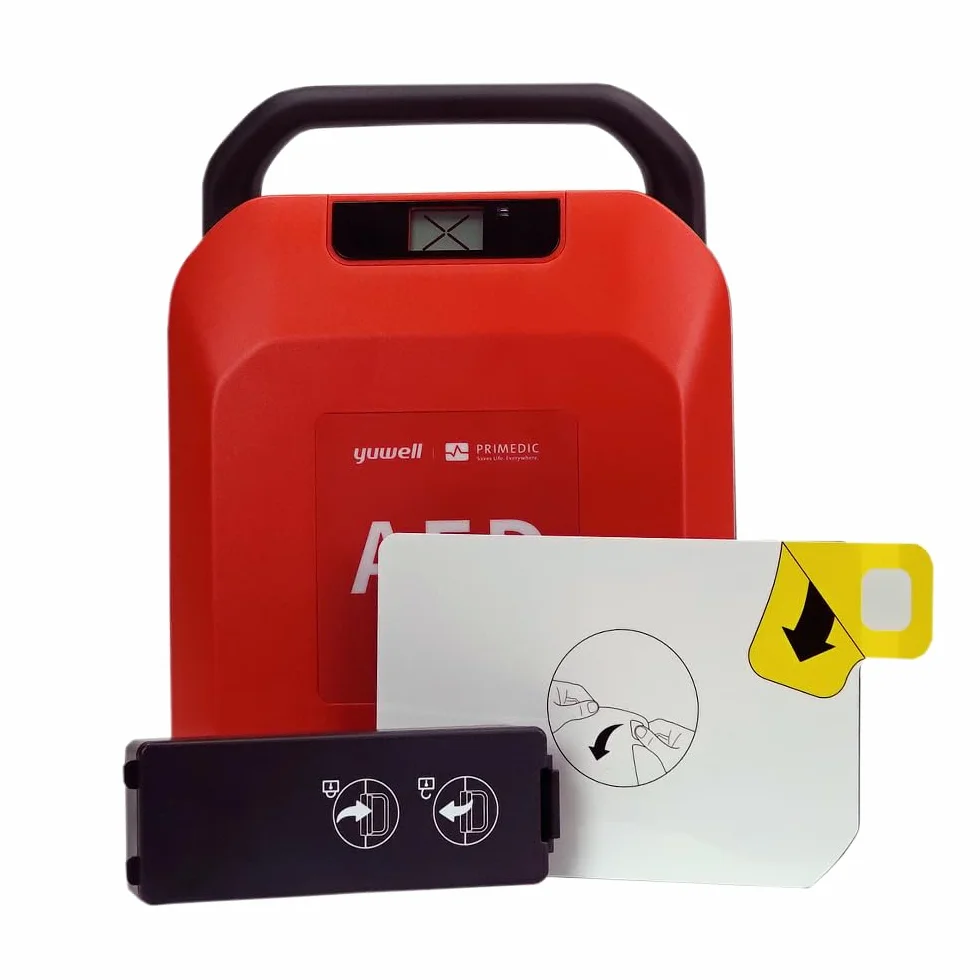 MedX5 Primedic HeartSave Y Desfibrilador de primeros auxilios para aficionados y profesionales con descarga manual, 6 años de garantía del fabricante, Idioma: seleccione sus 4x idiomas