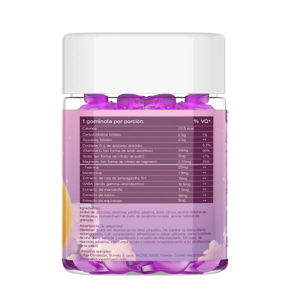 Gominolas de Melatonina 90 Unidades con Vitamina B6 Apoyo para la Relajación Nocturna y Ritmo de Sueño Natural Sin Azúcar Apto para Veganos