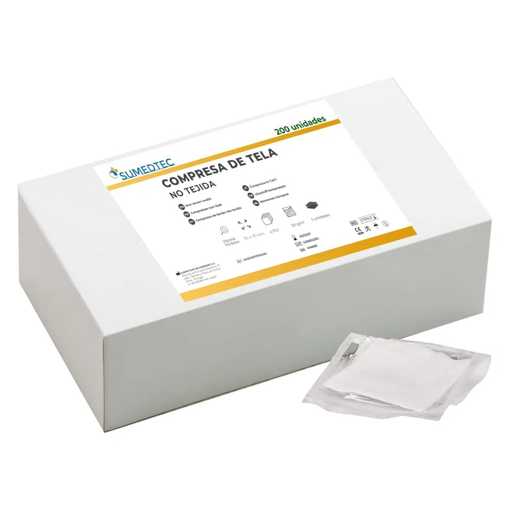 200 x Gasas estériles de 10 x 10 cm Suaves de Tejido no tejido para el cuidado de heridas suministros médicos de primeros auxilios 200 piezas 10 x 10 cm