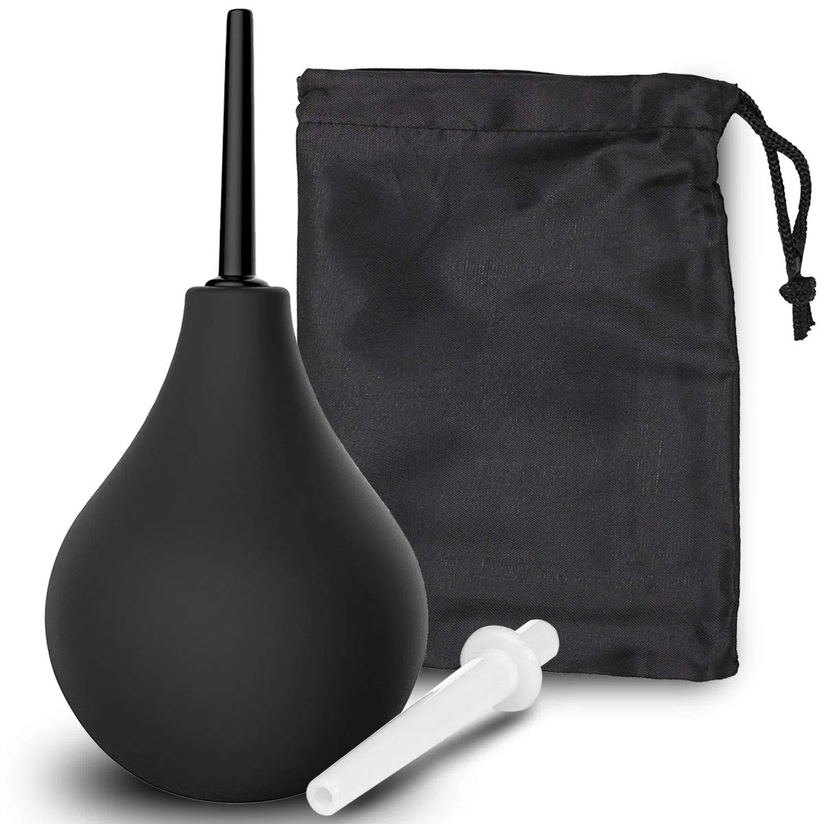 O³ Pera Lavado Recto 225 ml - Enema Bulbo De Silicona Medica – Con 2 Canulas y Bolsa De Transporte – Pera Lavativa Para Limpieza De Colon – Enema Kit Contra Estreñimiento