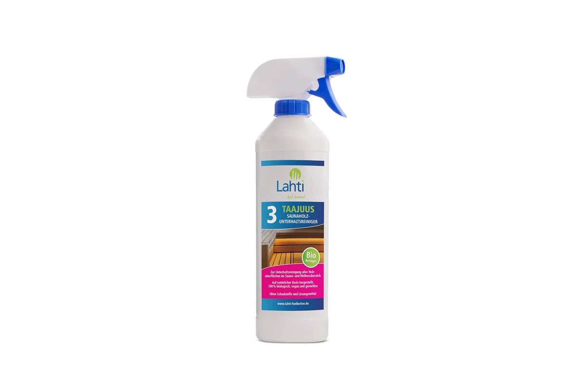 Lahti 3 TAAJUUS – Limpiador de mantenimiento para sauna de madera – Limpiador de mantenimiento para el cuidado semanal de su sauna (0,5 litros)