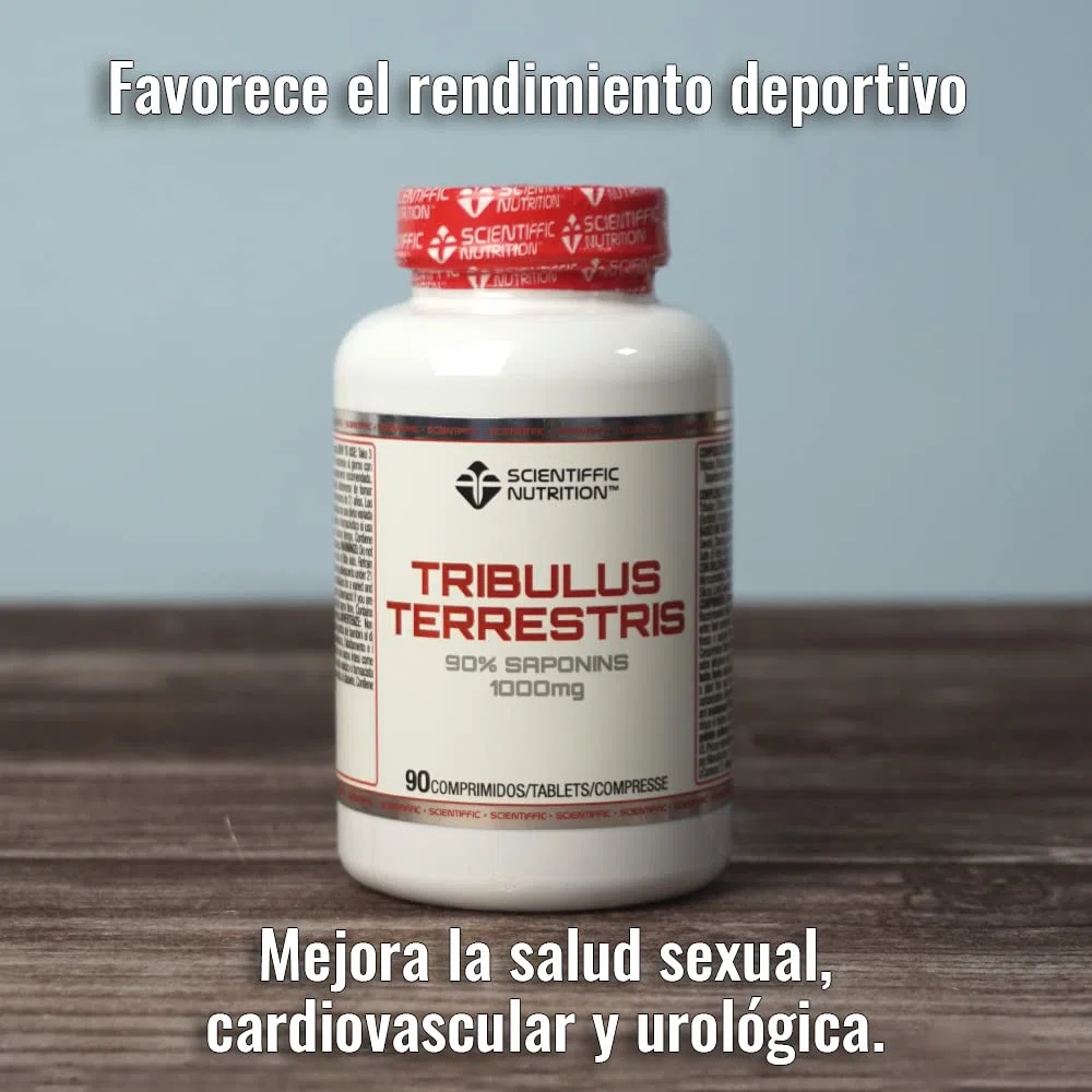Scientiffic Nutrition - Tribulus Terrestris 1000mg 90% Saponinas, Aumenta la Producción de Testosterona, la Masa Muscular, la Fiuerza y Ayuda a la Recuperación - 90 Cápsulas.