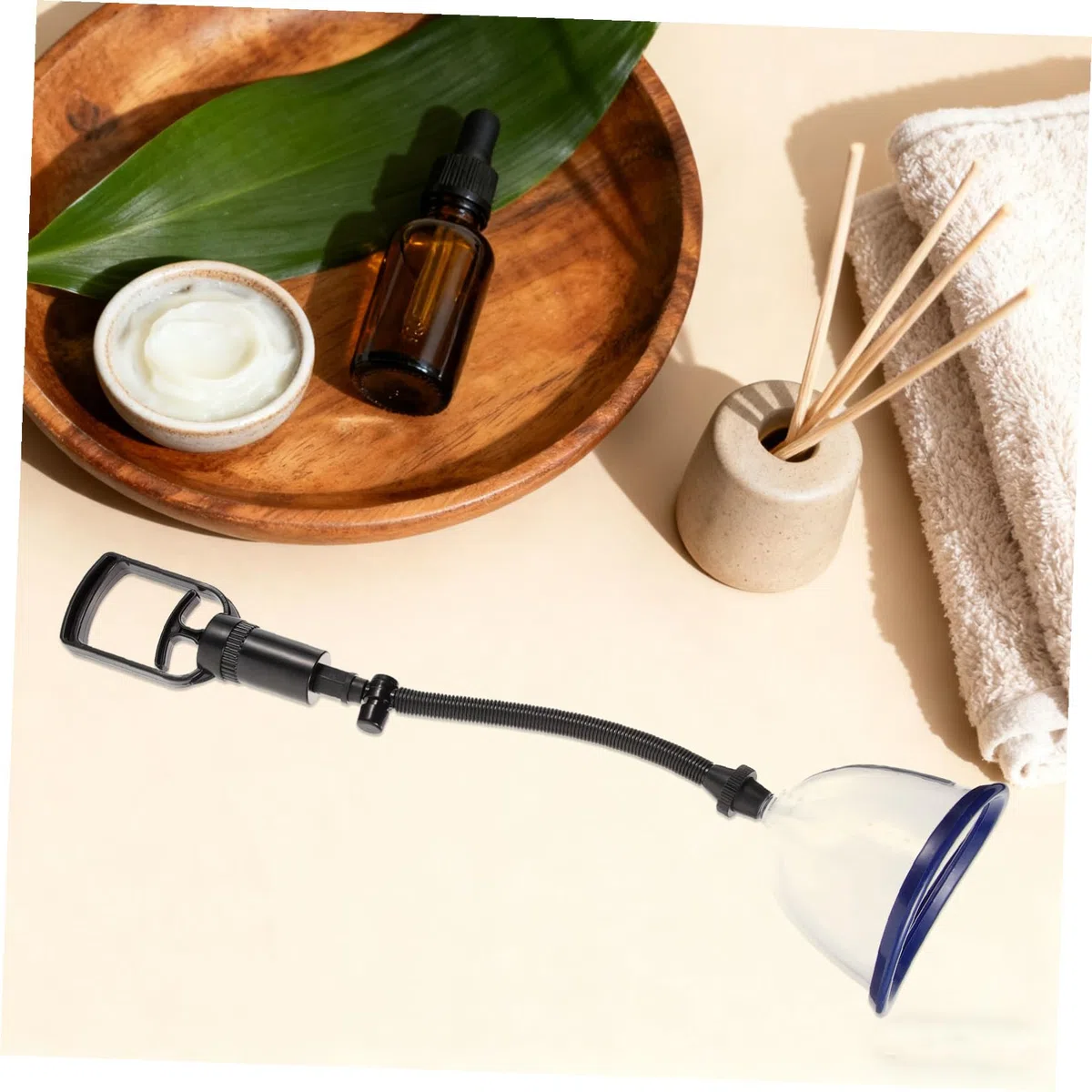 Toyvian Bomba de Masaje Manual para Mujeres Ventosas, Herramienta de Plástico y Goma para Estimular la Línea de Leche y Aplicar Presión Negativa en Spa y Salón