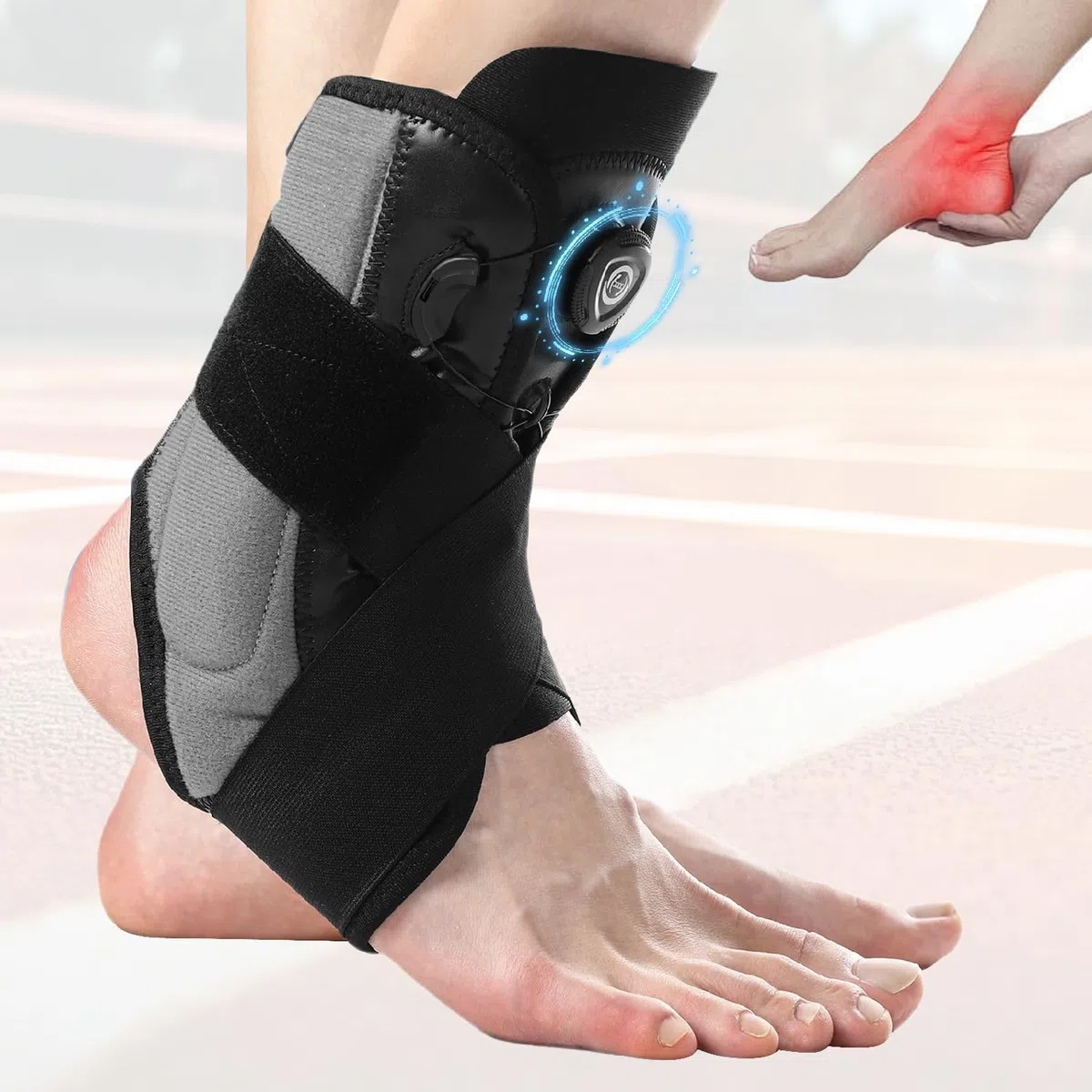 gctrler Tobillera para Esguince la derecha izquierda, tobillera ajustable con pomo para esguinces de tobillo, tendinitis, espolones calcáneos, fascitis plantar, tendinitis de Aquiles